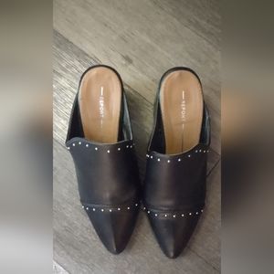 Black mules slightly worn